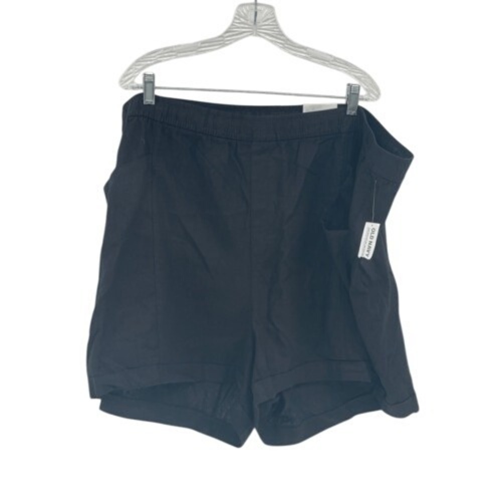 Old Navy Shorts Women Size 4XL Plus Black Linen Blend‎ New